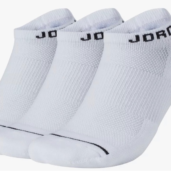 Jordan Other - Nike Air Jordan Jumpman No-Show White/Black Socks - 3 Pair Pack
